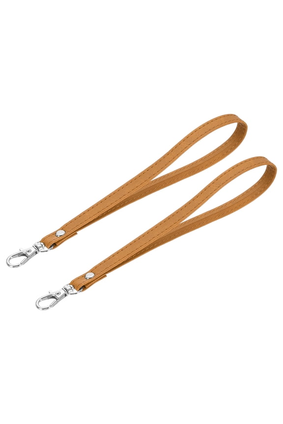 2 Pack Wristlet Strap, PU Leather Wrist Lanyard Keychain Hand Strap, Light Brown