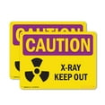 thumbnail image 1 of (2 Pack) X-Ray Keep Out OSHA Caution Radiation Sign 14 Inch X 10 Inch Indoor / Outdoor Rust-Free Aluminum Metal Signs for Workplace, Workshop, and Construction Site, Made in the USA, 1 of 8