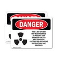thumbnail image 1 of (2 Pack) This X-Ray System May Be Dangerous OSHA Danger Sign 10 Inch X 7 Inch Indoor / Outdoor Rust-Free Aluminum Metal Signs for Workplace, Workshop, and Construction Site, Made in the, 1 of 8