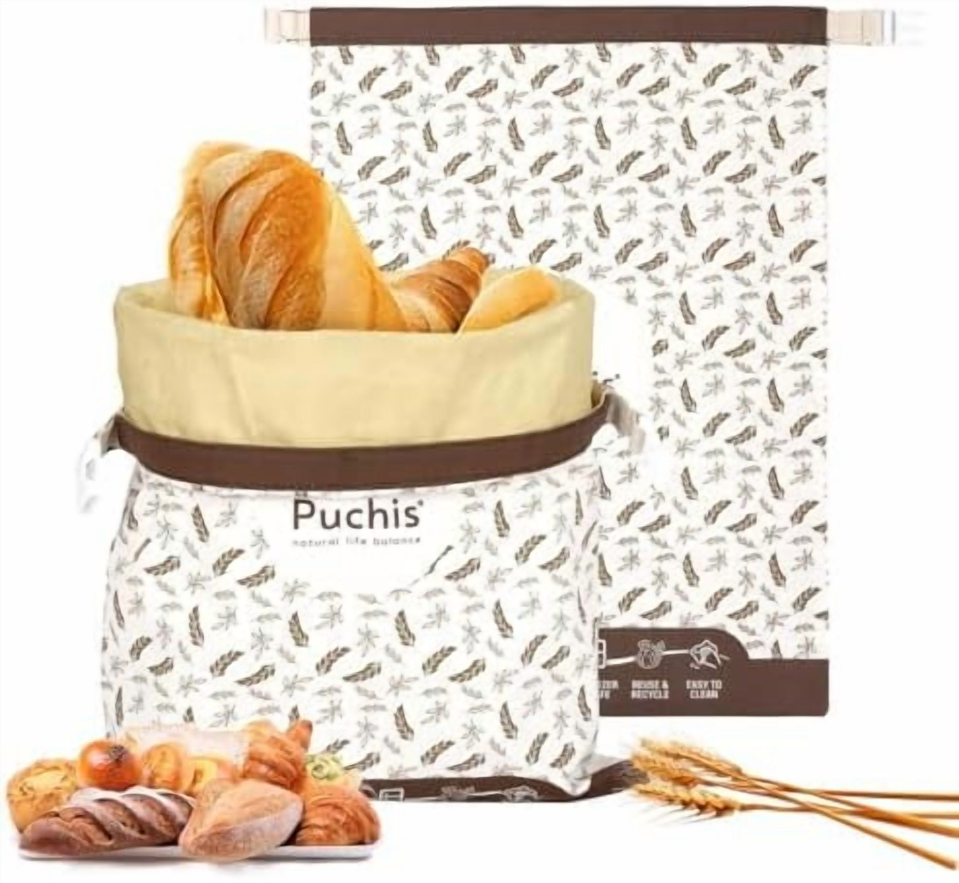 2-Pack Reusable Beeswax Bread Bags - 17x13 Inch XL Organic Cotton Storage Bags