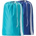 thumbnail image 1 of 2 Pack XL Nylon Laundry Bag with Strap, Large Dirty Clothes Organizer, Easy Fit a Laundry Hamper or Basket, Can Carry Up to 4 Loads of Laundry, Sky Blue and Blue, 1 of 7