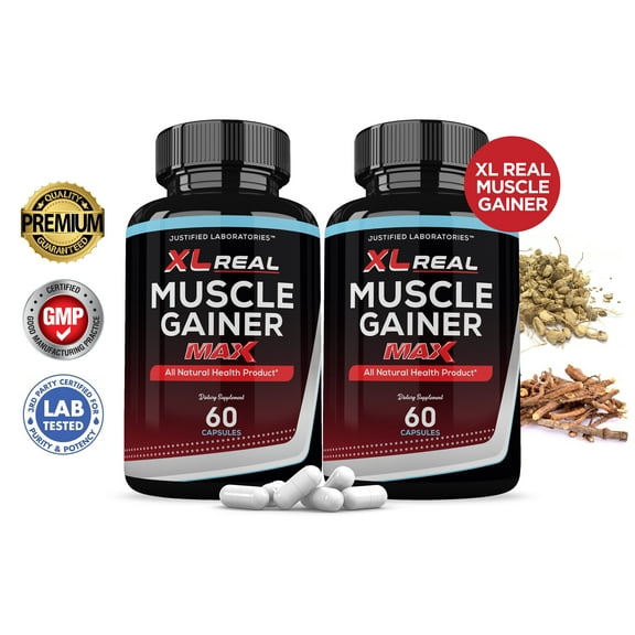 (2 Pack) XL Real Muscle Gainer Max Mens Health Supplement 120 Capsules