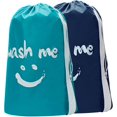 2 Pack XL Wash Me Travel Laundry Bag, Dirty Clothes Organizer, Large