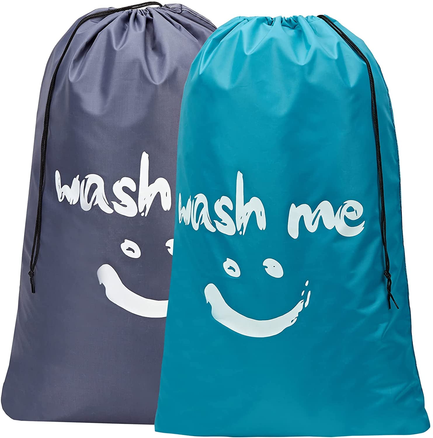 XL Portable Fabric Laundry Bag 2 Pack, Machine Washable, Fits 4 Loads
