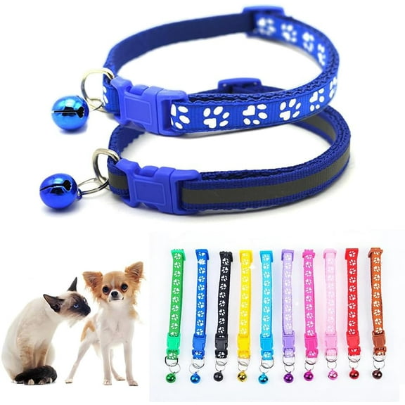 2-Pack XS Cat Collar with Bell,Basic Dog Cat Collar Cat Dog Collar or Seatbelts for XXS Tiny Teacup Pet Dogs Girl Kitten Boy Small Animal