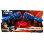 X-Shot-Dart Ball Blaster-Chaos Meteor 2 Blasters and 24 Spherical Rounds