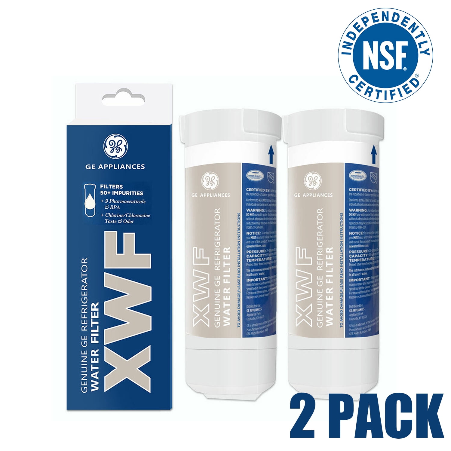 2 Pack XWF Replacement XWF Appliances Refrigerator Water Filter, Not Fit XWFE