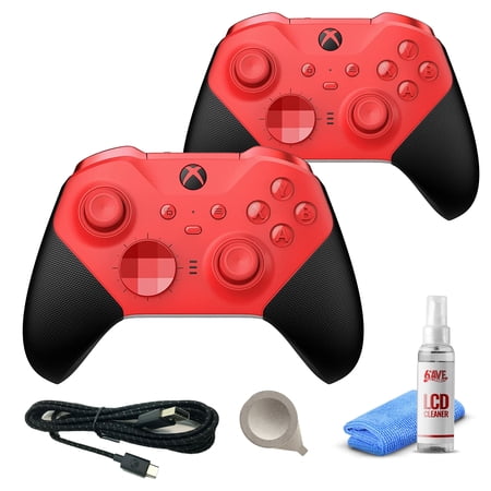 2-Pack Xbox Elite Series 2 Wireless Controllers Core - Red with Cleaning Kit