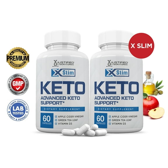 (2 Pack) Xslim Keto ACV Pills 1275mg Alternative to Gummies Dietary Supplement 120 Capsules
