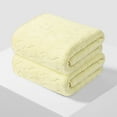 thumbnail image 1 of 2-Pack Yellow Bath Towels | 75x35 cm Soft Absorbent Polyester Fiber Towels for Bathroom, Spa & Pool | Quick-Dry Face & Body Towels Set, 1 of 7