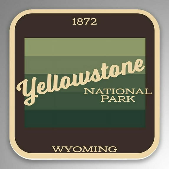 2-Pack Yellowstone National Park Decal Sticker | 4-Inches By 4-Inches | Vinyl Sticker | UV Protective Laminate | PD1026
