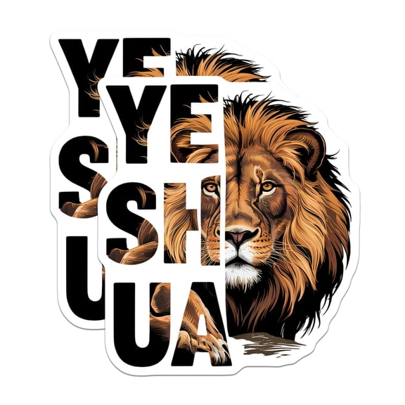 (2 Pack) Yeshua Lion Magnets - Lion of Judah Spiritual Decor - Christian Faith Refrigerator Accent - 5 Inches On Longest Side - Thick Durable Magnet - Made in USA - MAG20829