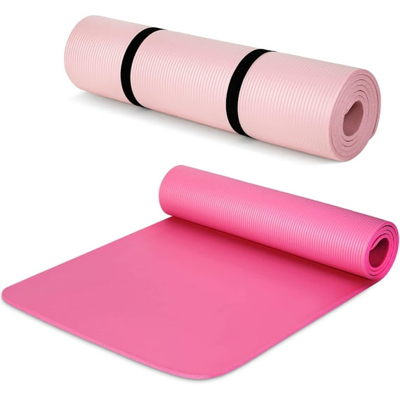 2 Pack Yoga Mats (72x24) 3/8 Inch Thick Yoga Mat for Home Workout with Strap Non Slip for Women Men