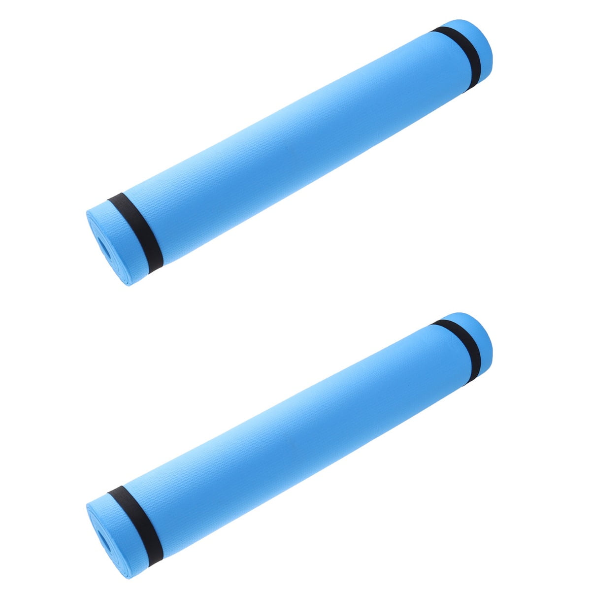 2pcs Portable EVA Yoga Mat Anti-slip Yoga Fitness Mat Outdoor Camping Exercise Mat for Hot Yoga Pilates Aerobic Fitness Stretching Routines (Blue)