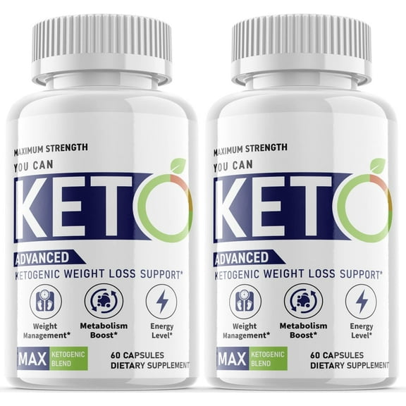 (2 Pack) You Can Keto - Keto You Weight Loss Formula - Energy & Focus Boosting Dietary Supplements for Weight Management & Metabolism - Advanced Fat Burn Raspberry Ketones Pills - 120 Capsules