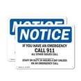 thumbnail image 1 of (2 Pack) If You Have An Emergency Call 911 All Other OSHA Notice Sign 18 Inch X 12 Inch Plastic Sign, Weather Resistant, UV Protected for Workplace, Business, and Construction Site,, 1 of 8
