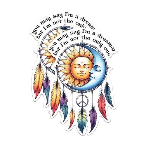 (2 Pack) You May Say I'm A Dreamer Stickers - Mystical Magical Sticker - 5 Inches On Longest Side - Premium Vinyl - for Cars, Trucks, Skateboards, Laptops - Made in USA - BMCS0786