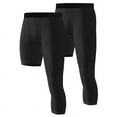 thumbnail image 1 of 2 Pack Youth Boys Compression Pants One Leg Compression Tights Leggings for Basketball 3/4 Athletic Pants Workout Base Layer, 1 of 8