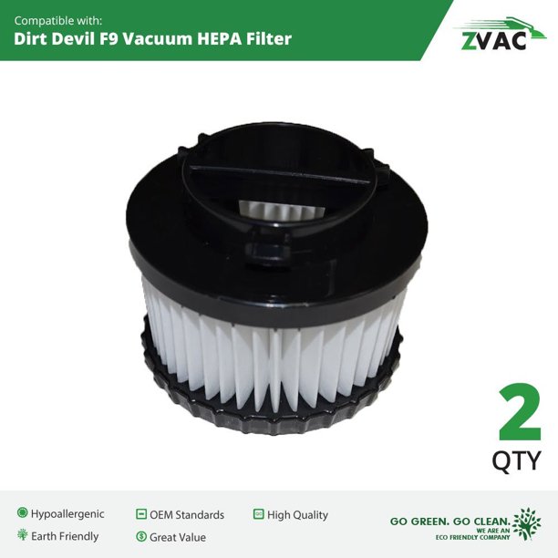 2 Pack ZVac Dirt Devil F9 Vacuum HEPA Filter Similar to Dirt Devil