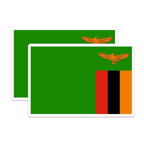 (2 Pack) Zambia World Flag Magnets - Pride - 5 Inches On Longest Side - Premium Magnet - Choose from Over 200 Countries - for Cars, Refrigerators, Toolboxes, Lockers - Made in USA - MAG1016