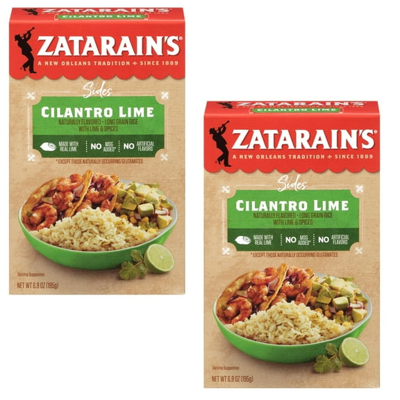 (2 Pack ) Zatarain's Non-GMO Gluten Free Cilantro Lime Rice, 6.9 oz Box