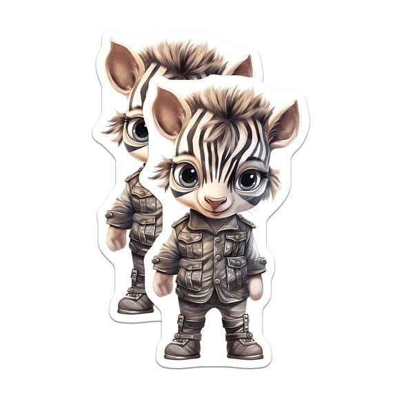 (2 Pack) Zebra Animal Magnets - Cartoon Character - Refrigerator Magnets - 5" On Longest Side - Premium Magnet - for Cars, Refrigerators, Toolboxes, Lockers - Made in USA - MAG16508