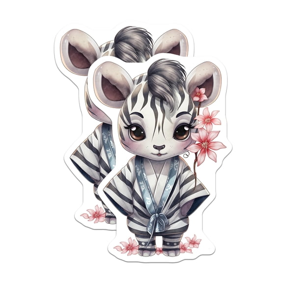 (2 Pack) Zebra Magnets - Cute Animal Refrigerator - Floral Cartoon Striped Beast Magnet - 5" On Longest Side - Premium Magnet - for Cars, Refrigerators, Toolboxes, Lockers - Made in USA - MAG16592