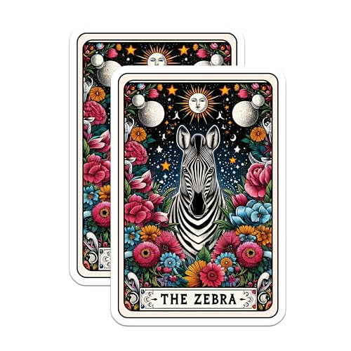 (2 Pack) Zebra Magnets - Floral Animal Magnets - Unique Zebra Artwork Magnets - 5" On Longest Side - for Cars, Fridges, Toolboxes - Made in USA - MAG4493