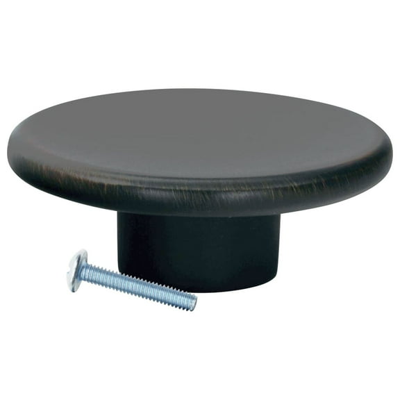 2 Pack Zen Flat Circle Brushed Oil-Rubbed Bronze Cabinet Hardware Knob, 2-1/4 Inch Diameter