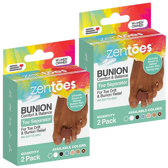 2-Pack: ZenToes Single Loop Toe Separator & Bunion Corrector (Cocoa)