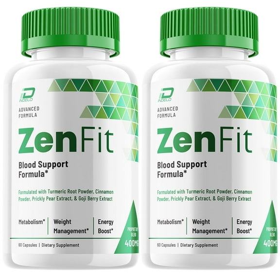(2 Pack) Zenfit Capsules, Zen Fit Blood Support Formula Pills, Zenfit Sugar Support, Zen Fit Advanced Formula Natural Keto Support Supplement, ZenFit Blood Capsules Dietary Supplement (120 Capsules)