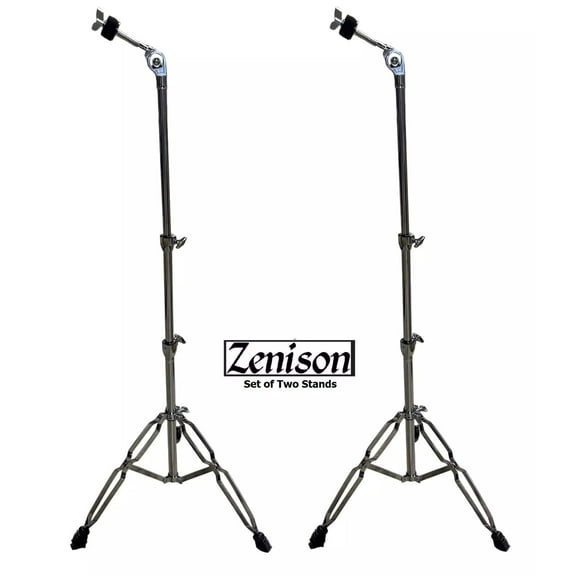 2 Pack Zenison Heavy Duty 5' Chrome Cymbal Stands Anti Skid Feet Durable