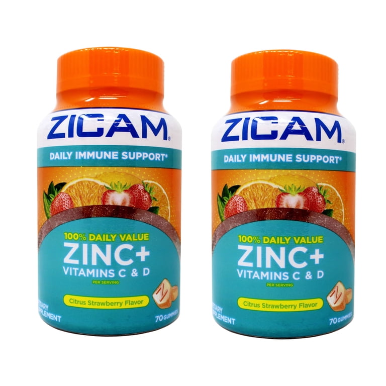2 Pack - Zicam Daily Immune Support, Gummy Supplement, Zinc