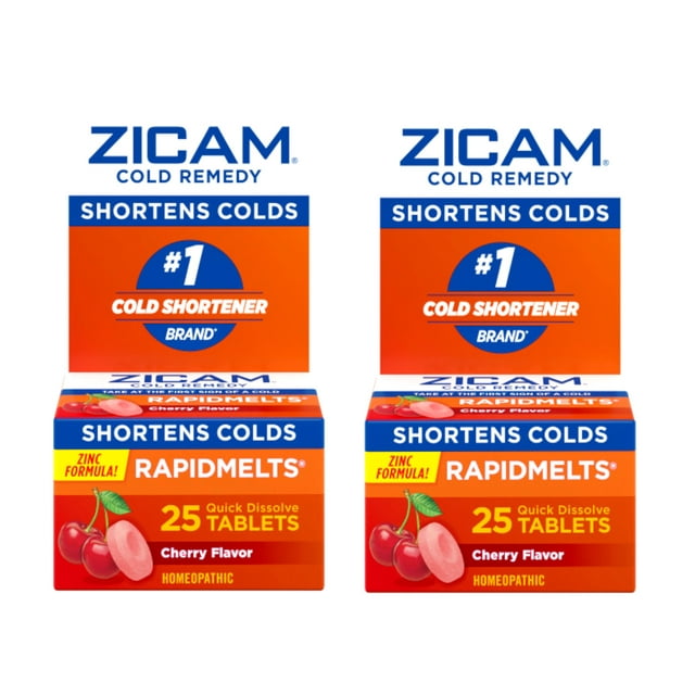 2 Pack Zicam Zinc Cold Remedy RapidMelts Quick Dissolve Tablets