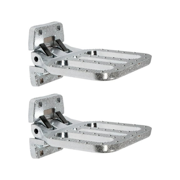 2 Pack Zinc Alloy Folding Side Step for Trucks & Trailers, Chrome Plated Fold Down Utility Bed Body Step Safety Folding Grab Handle and Step for RV Camper Trailer RV Bus - BS 1,350 lbs