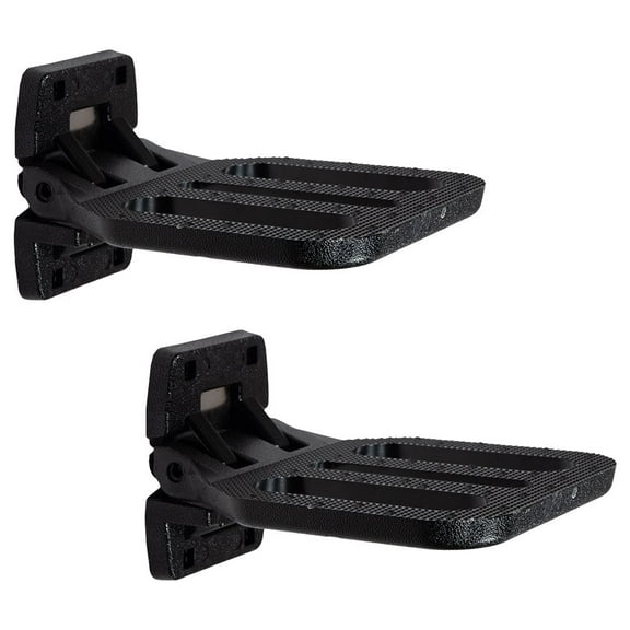 2 Pack Zinc Alloy Folding Truck Step and Handle, Black E Coat Finish, Fold Down Utility Bed Body Step Safety Folding Grab Handle and Step for RV Camper Trailer RV Bus