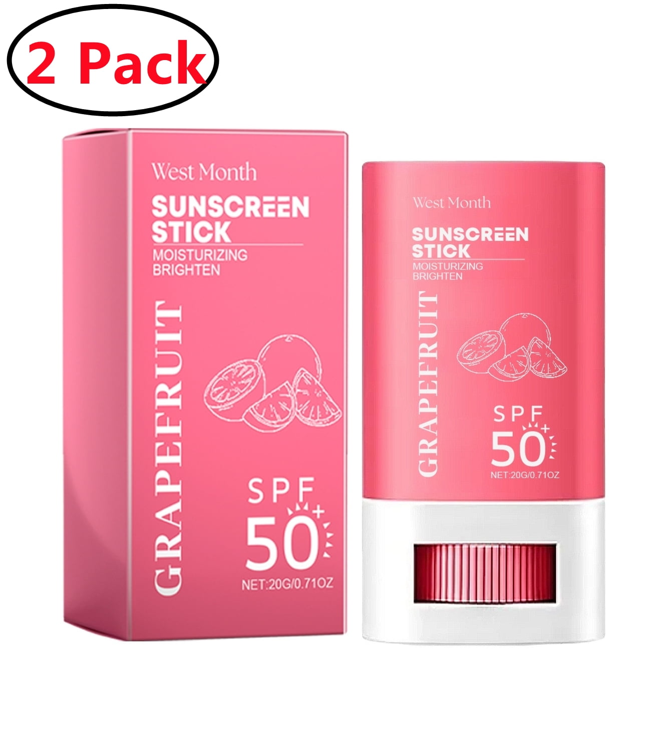2 Pack Zinc Oxide and 100 Mineral Sunscreen Broad Spectrum SPF 50+, No