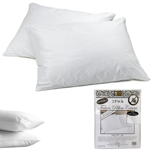 "Better Home Plastics 2 Pack Anti Dust Mite Allergy Protector Zippered Pillow Cases 21"" x 27
