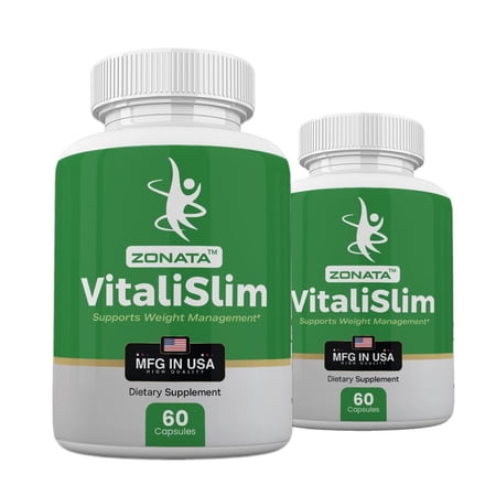 (2 Pack) Zonata Vitalislim Capsules with Apple Cider Vinegar & Raspberry, Vitalislim Supplement - 120 Count