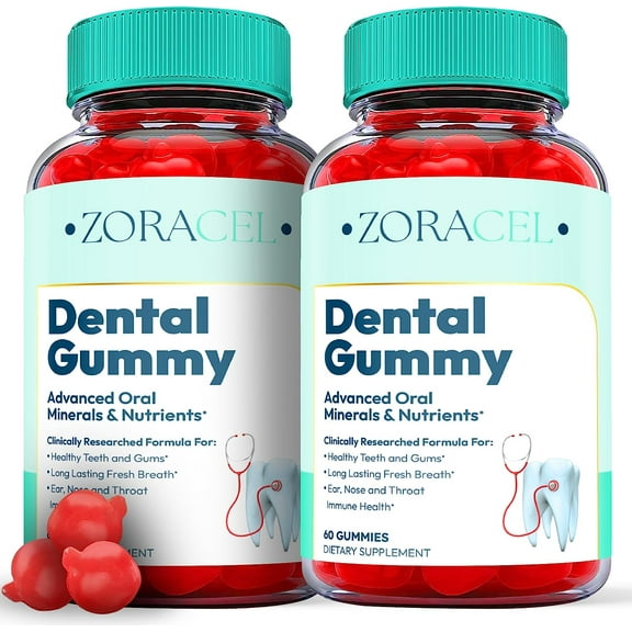 (2 Pack) Zoracel Dental Gummies - Advanced Oral Probiotics Formula for Healthy Teeth and Gums, Fresh Breath, Ear, Nose, Throat, and Immune Health Supplement - 120 Gummies