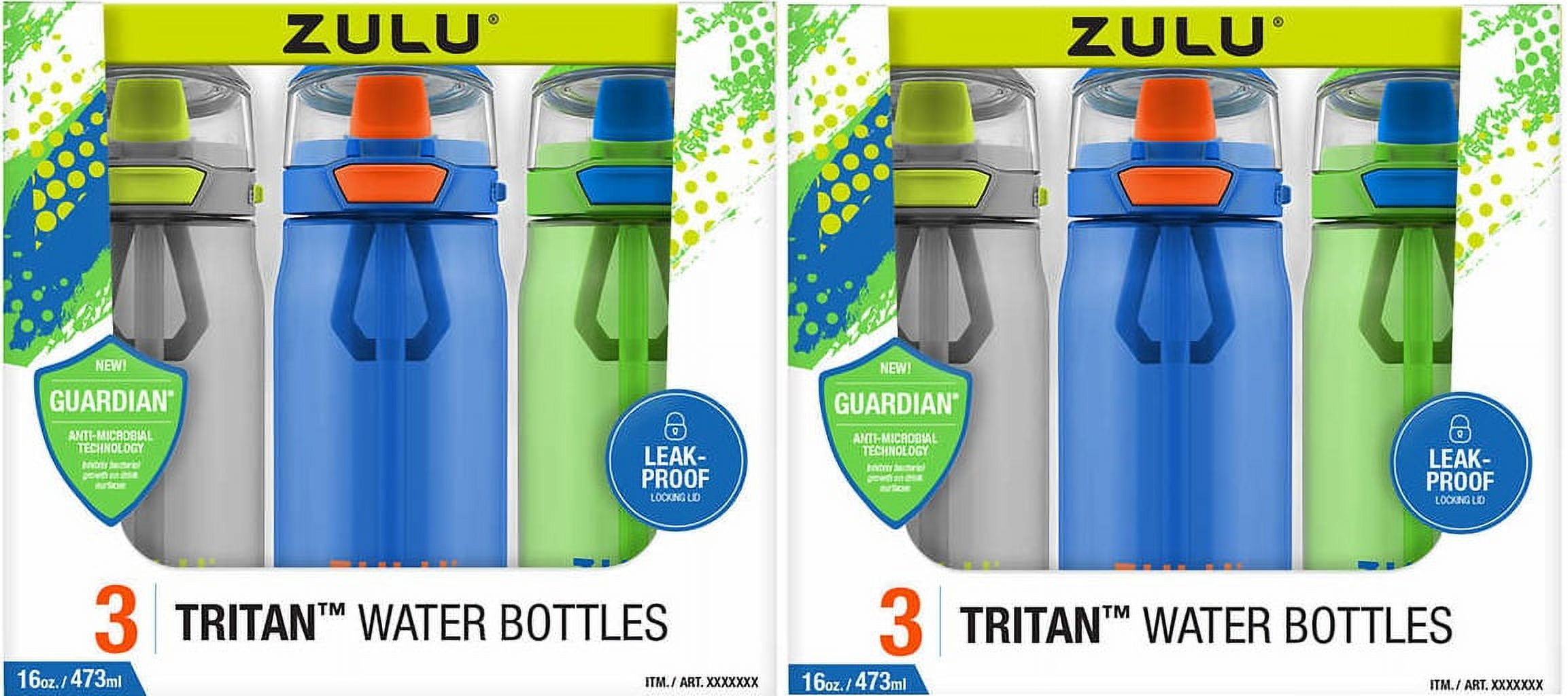  ZULU Tritan Water Bottle, 2 Pack 16 OZ : Sports & Outdoors