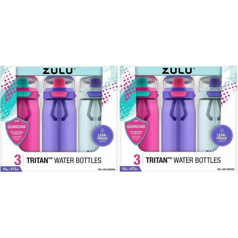  ZULU Kids Flex 16oz Tritan Plastic Water Bottle with