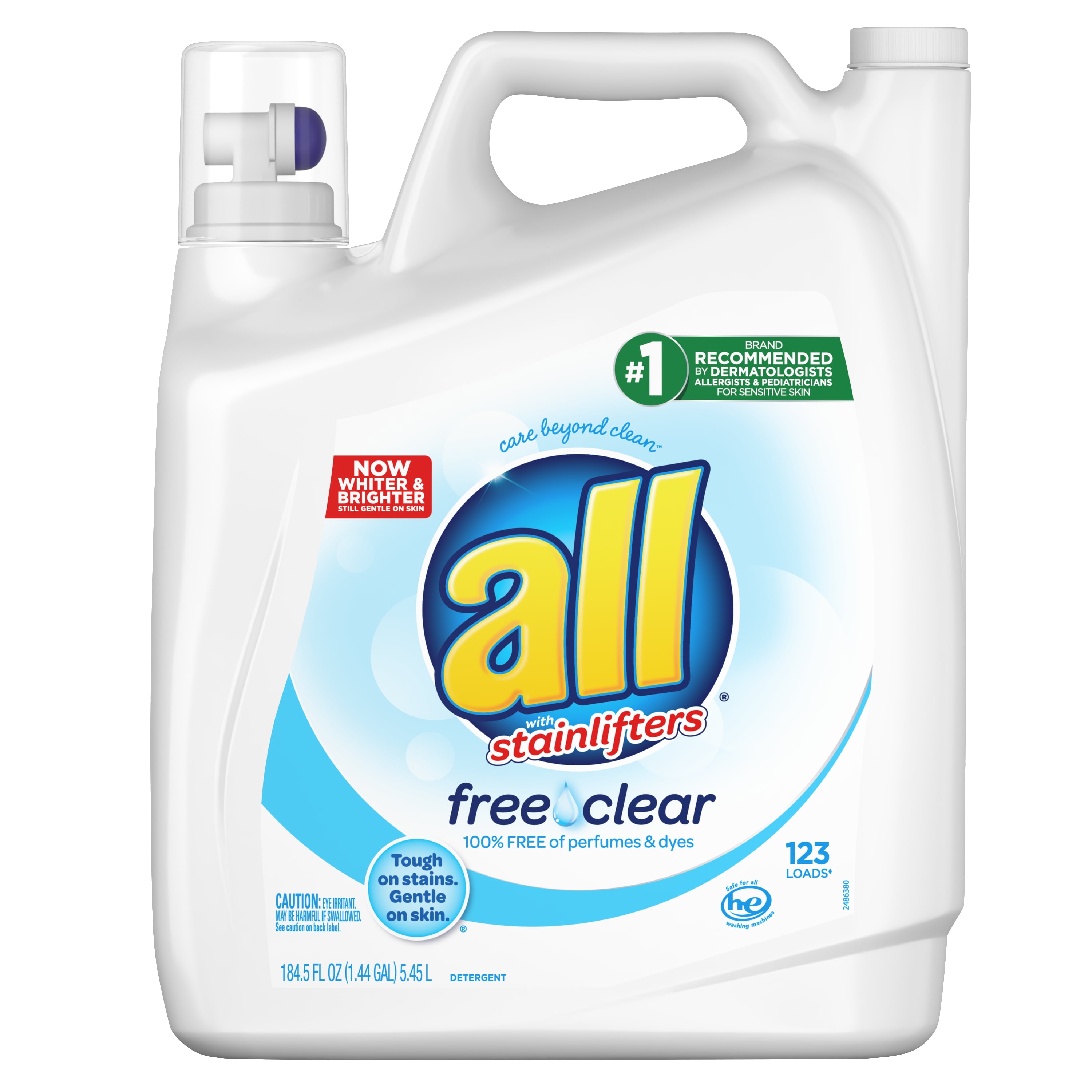 (2 Pack) all Liquid Laundry Detergent, Free Clear for Sensitive Skin