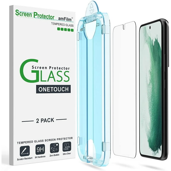 2 Pack amFilm OneTouch Samsung Galaxy S22 5G Tempered Glass Screen Protector