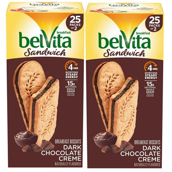 2 Pack | belVita Dark Chocolate Creme Breakfast Biscuits (25 pk.)