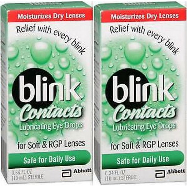 2 Pack blink Contacts Lubricating Eye Drops 0.34 oz