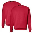 thumbnail image 1 of 2 Pack deep red Hanes Fleece Pullover Mens Crewneck Sweatshirt, 1 of 1