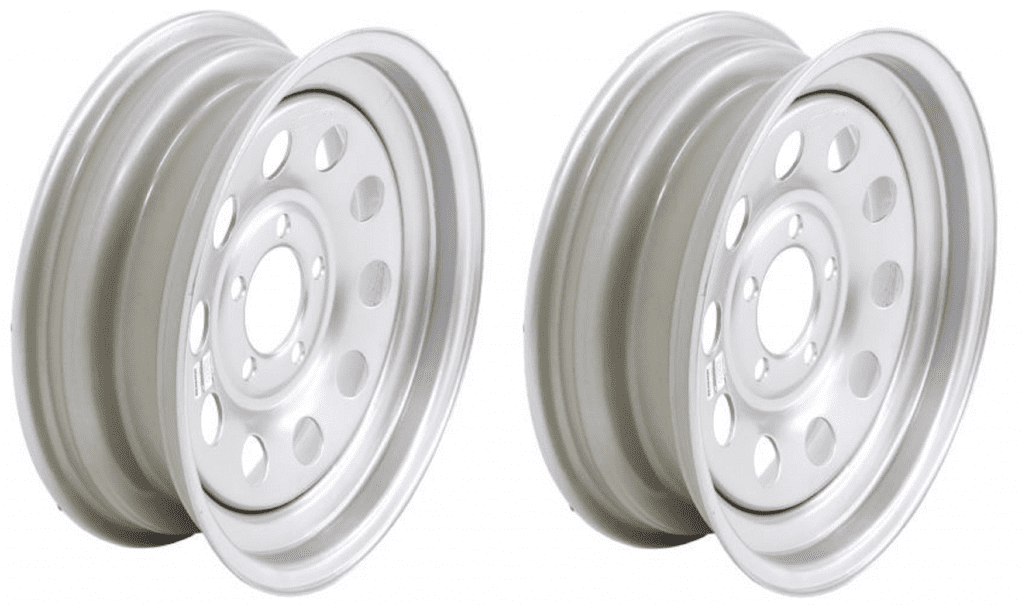 2-Pack eCustomrim Trailer Wheel Rim 15x5 Silver Steel 5 Hole On 4.5 in.
