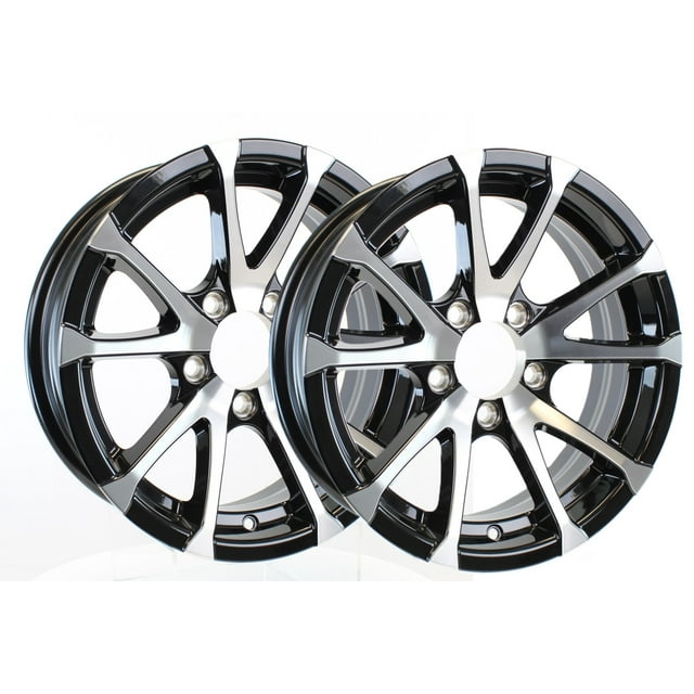 2Pack eCustomrim Trailer Wheel Rim VSpoke 5 Lug Avalanche Aluminum Matte Black