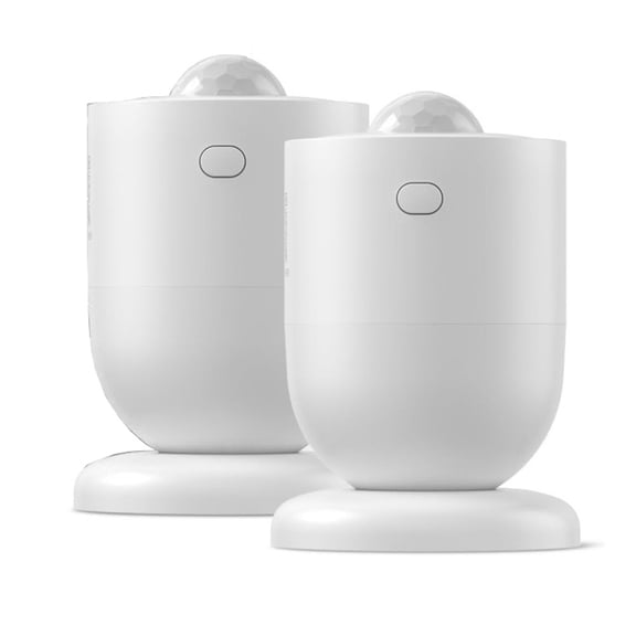 2-Pack for 3.0 PIR Motion Sensor, Wireless Home Detector with Adjustable 5-60s Interval, 6m Range for & Automation Hubs, White